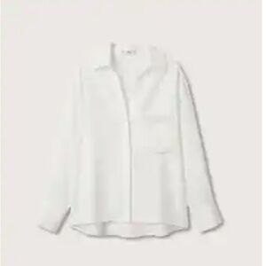 MNG Mango White Button-Up Shirt Limone Size 8